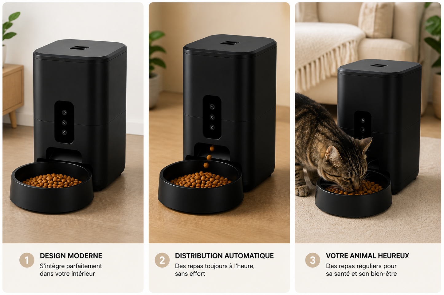 Distributeur automatique de croquettes pour chat et chien